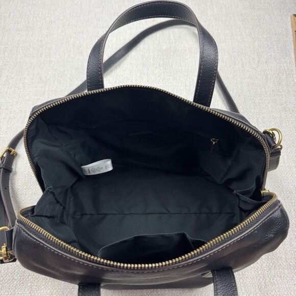 Fossil Sydney Satchel Black Leather Crossbody Bag Medium Handbag - Picture 9 of 16